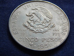 Mexico 5 Pesos 1951 modern másolat, nem ezüst