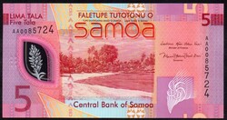 Nyugat-Szamoa 5 tala polymer UNC 2023