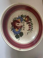 Antik, Hollóházi, Szakmáry, virágos falitányér