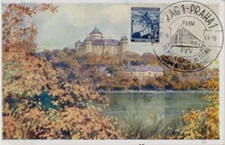 1941 - Konopiště várkastély - képeslap (Cseh–Morva Protektorátus)