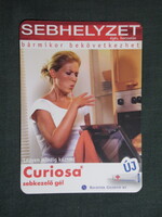 Kártyanaptár,Gyógyszertár,patika,Richter Gedeon Curiosa sebkezelő gél,női modell,2005  (3)