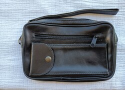 Fekete, bőr autóstáska, férfi kistáska, alig használt