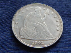 USA Seated Liberty Dollar 1842 modern másolat, nem ezüst