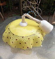 Retro fodros sárga üveg függőlámpa – különleges vintage mennyezeti lámpatest