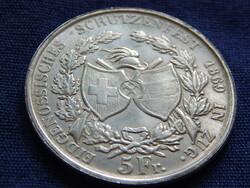 Svájc 5 Francs 1869 modern másolat, nem ezüst