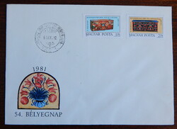 FDC 1981. Bélyegnap (54.) bélyegsorral - Menyasszonyi kelengye ládák, Szentgál, Hódmezővásárhely