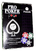 Retro PIATNIK PRO PÓKER FRANCIA RÖMI KÁRTYA 55 lap HIÁNYTALAN GYŰJTŐI dobozával a képek szerint