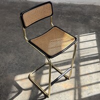 Retro csővázas rattan bárszék Marcel Breuer "Cesca"