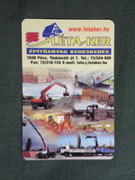 Kártyanaptár,Léta-Ker építőanyag kereskedés,Pécs,markológép,targonca,teherautó,2008  (3)