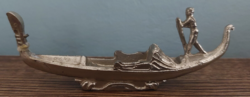Vintage ezüstözött velencei gondola 10 cm / sérült, ragasztott