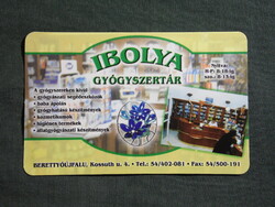 Kártyanaptár,Ibolya gyógyszertár,patika,Berettyóújfalu,2008  (3)