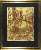 Magyar grafikus (Varga Győző ?) : Velence 1979