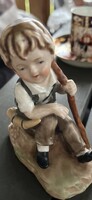 Antik foreign porcelán kisfiú