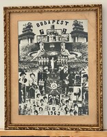 Budapesti Nagycirkusz Nők a porondon műsorának fekete fehér retro pillanatai kollázs keretben 1963