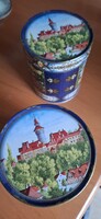 Exkluzív Nürnbergi Bádogdoboz Pár – Kaiserburg és Lovagitorna, Konyhai tároló dobozHibátlan Állapot!
