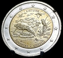 Litvánia 2 euró, 2021 Žuvintas bioszféra rezervátum Peremírás: "LAISVĖ*VIENYBĖ*GEROVĖ" B13D3V