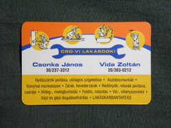 Kártyanaptár,Csonka János Vida Zoltán lakásdoki lakáskarbantartó,Pécs,2008  (3)