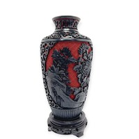 Kínai cinóber lakkfa  váza állvánnyal - 53456