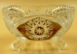 Anna Hütte  kristály üveg  kínáló, tálka, átmérő 11.5 cm,  6.5 cm magas.