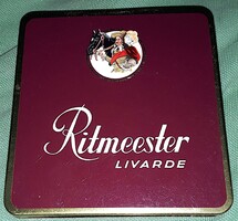 Régi RITMEESTER LIVARD HOLLAND fém lemez szivarkás doboz 10 x 10 cm a képek szerint