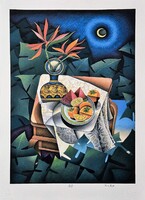 Vinkó Leó - Thai csendélet 2 ( Egy éjjel a trópusokon) 42 x 30 cm computerprint, merített papír