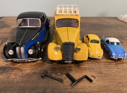 Schuco retro fém autómodell gyűjtemény (4 db) + kulcs