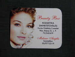 Kártyanaptár,Kisebb méret,Melczer Angéla,Beauty Box kozmetika,Pécs,női modell,2009  (3)