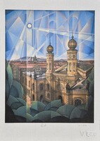 Vinkó Leó - Dohány utcai Zsinagóga 30 x 21 cm computer print, merített papír