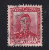 Új Zéland 1½d Régi Bélyeg 1938 VI. György király