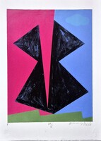 Aknay János - Angyal a város felett 42 x 30 cm computer print, merített papír