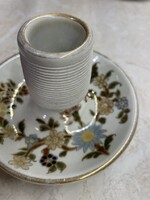 Antik Zsolnay porcelán gyufatartó gyufagyújtó  gyűrűvel, gyűjtői darab aranyozott, jelzett