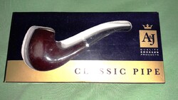 Régi A & J minőségi görbeszárú fa klasszikus pipa dobozával képek szerint