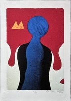 Aknay János - Angyal 40 x 28 cm computer print, merített papír