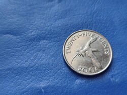 BERMUDA-SZIGETEK TWENTY-FIVE CENTS / 25 CENT 2004 MADÁR! II.ERZSÉBET IDŐS!