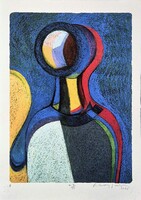 Aknay János - Őrangyal 40 x 28 cm computer print, merített papír