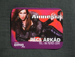 Kártyanaptár,Kisebb méret,Amnesia ruházat divat üzlet,Pécs árkád,női modell,2009  (3)