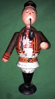 Antik Erzgebirge kézzel festett fa pipázó mese játék figura 16 cm a képek szerint a képek szerint