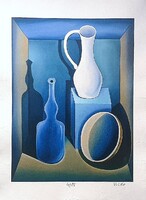 Vinkó Leó - Csendélet dobozban (Carlo Carra emlékére) 42 x 30 cm computerprint, merített papír