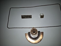 Dömötör László 3 darabos ékszerszett / 3 piece jewelry set made by László Dömötör