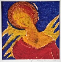 Aknay János - Reneszánsz angyal 50  x 50 cm computer print, merített papír