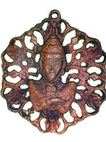 Antik áttört domborműves réz medál BUDDHA 5 cm átmérő a képek szerint