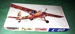 Régi NDK DDR NÉMET L-60 VEB PLASTICART makett repülő  DOBOZA +,MATRICALAP és ragasztó képek szerint