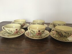 Zsolnay porcelán kézzel festett kávés csésze készlet