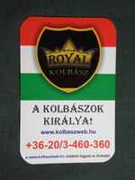 Kártyanaptár,Royal kolbász,Sárvár húipari vállalat, 2011  (3)