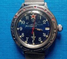 Komandirskie ( Vosztok ) katonai karóra , automata , tengerész , hiányos