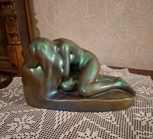 Antik Zsolnay eozin női akt!