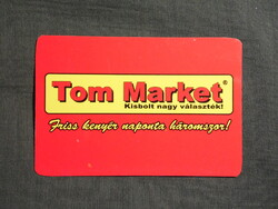 Kártyanaptár,Tom Market élelmiszer üzletek,Pécs, 2011  (3)