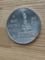 Az aradi vértanúk emlékére 1999 ezüst záróérem 70 mm átmérőjű!