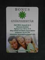 Kártyanaptár,Bonus gyógyszertár,patika,Pécs,család modell, 2011  (3)