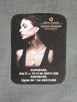 Kártyanaptár,Kisebb méret,Art-Cash zálog ékszerüzlet,Pécs,női modell, 2011  (3)